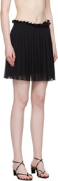 AMI Paris Black Pleated Miniskirt