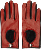 Ernest W. Baker Red & Black Contrast Leather Driving Gloves