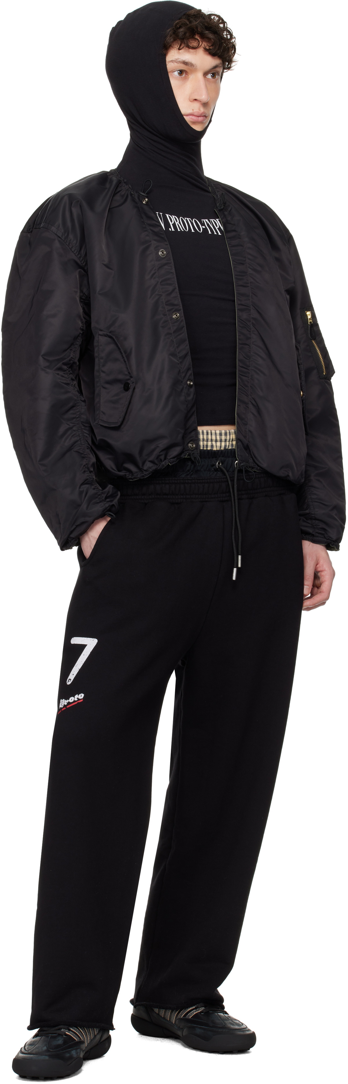 Prototypes Black '07' Cropped Sweatpants