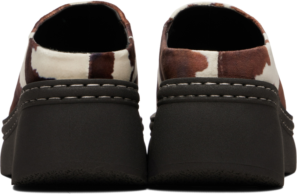 Miista Brown & White Kristi Mule Flats