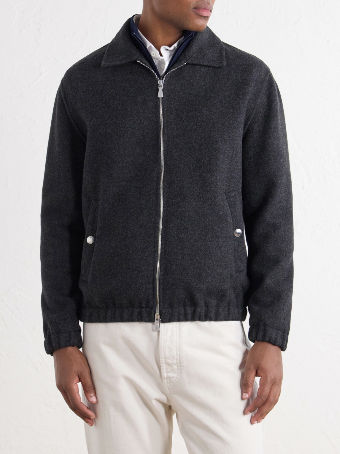 Eleventy - Wool Bomber Jacket - Gray
