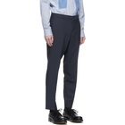 Comme des Garcons Homme Deux Blue Wool Twisted Stripe Trousers