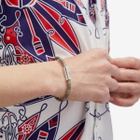 Gucci Men's Leather Strap Bracelet in Silver/Beige