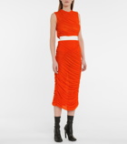 Dries Van Noten - Ruched mesh midi skirt