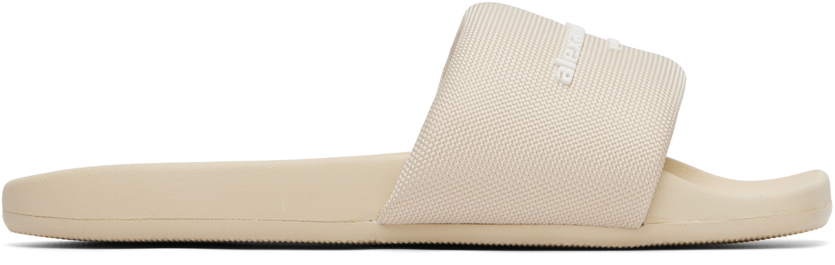 Alexander Wang Beige 'AW' Pool Slides