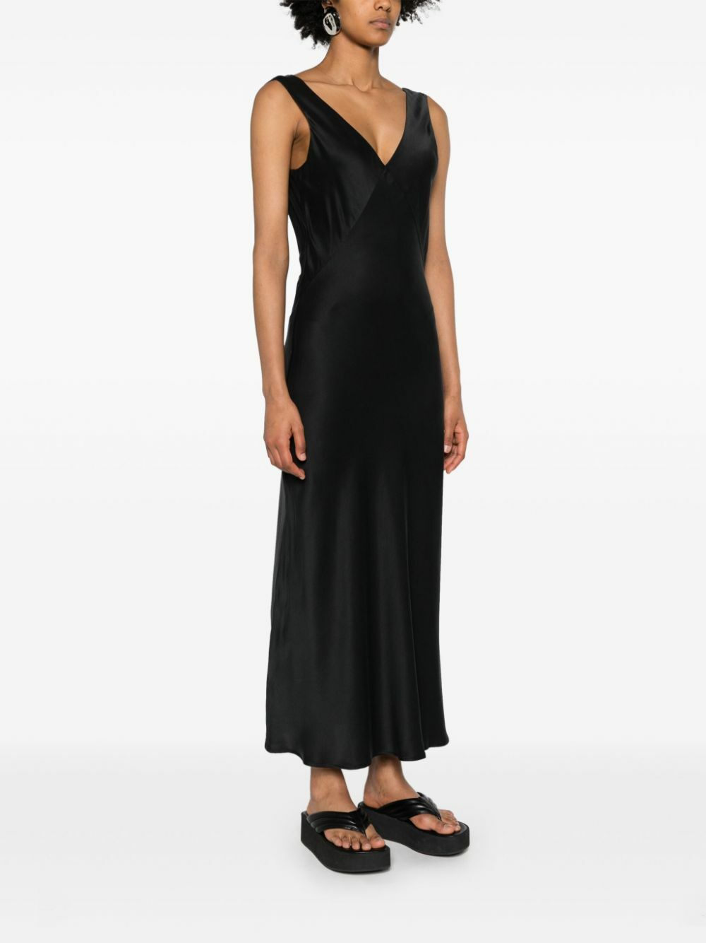 asceno silk dress ASCENO The Bordeaux Long Dress in Sea Spray