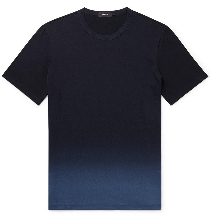 Photo: Theory - Essential Dip-Dyed Pima Cotton-Jersey T-Shirt - Midnight blue