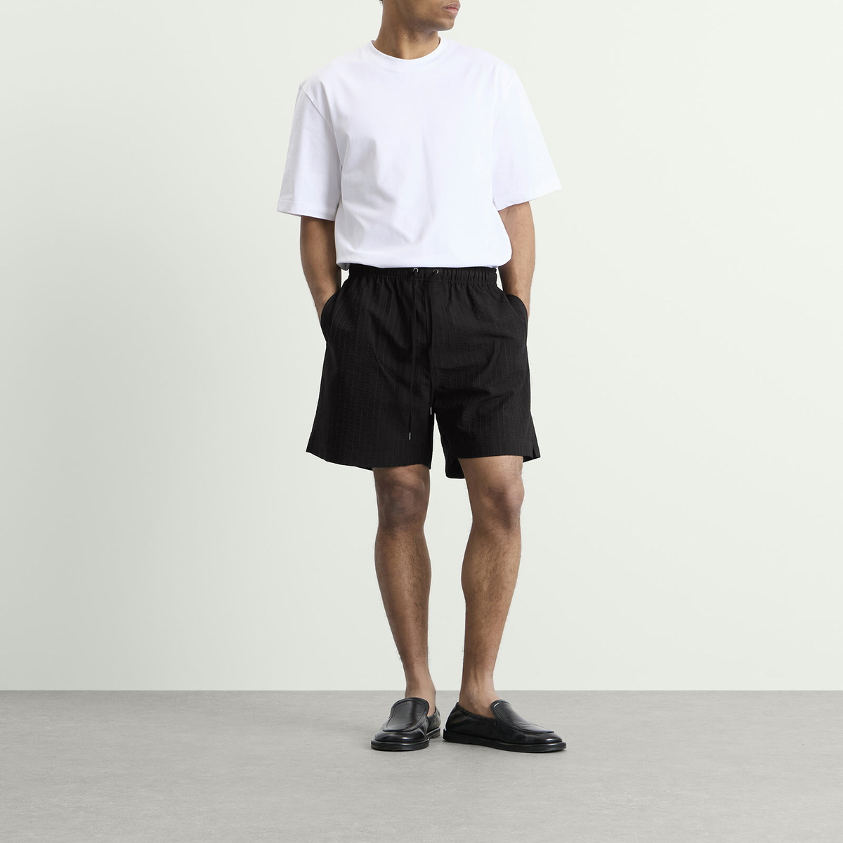 Studio Nicholson Men's Starboard Drawstring Shorts in Black