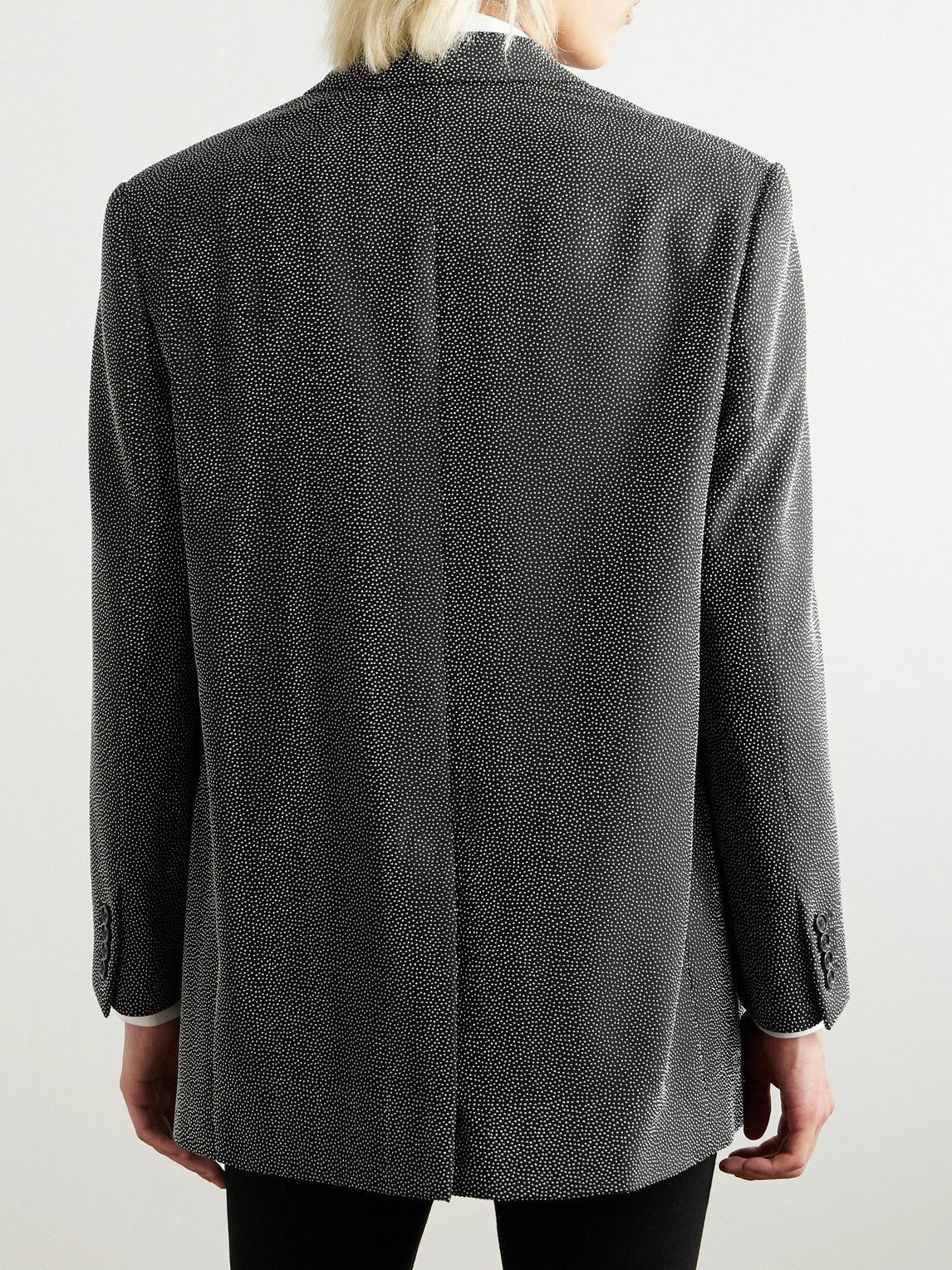 CELINE - Crystal-Embellished Virgin Wool-Gabardine Blazer - Black