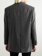 CELINE - Crystal-Embellished Virgin Wool-Gabardine Blazer - Black
