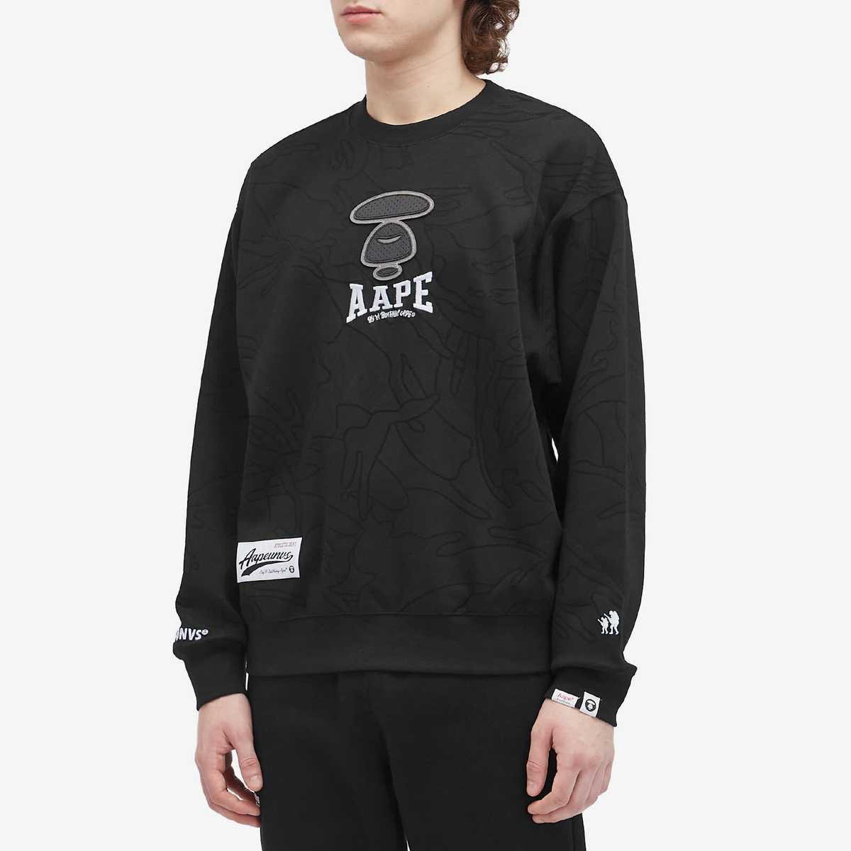 Men's AAPE Camo Ice Hockey Sweatshirt in Black