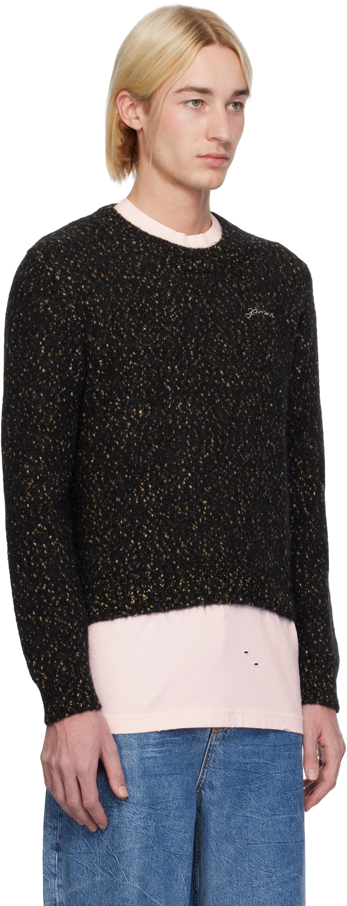 GANNI Black Alpaca & Organic Cotton Sweater