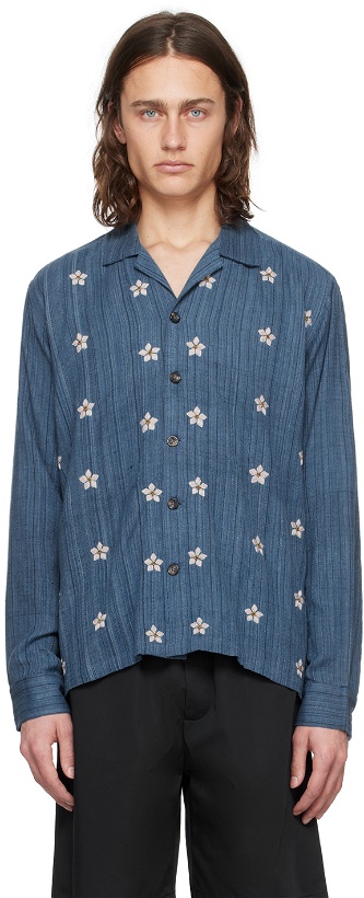 Photo: Kartik Research Blue Embroidered Shirt
