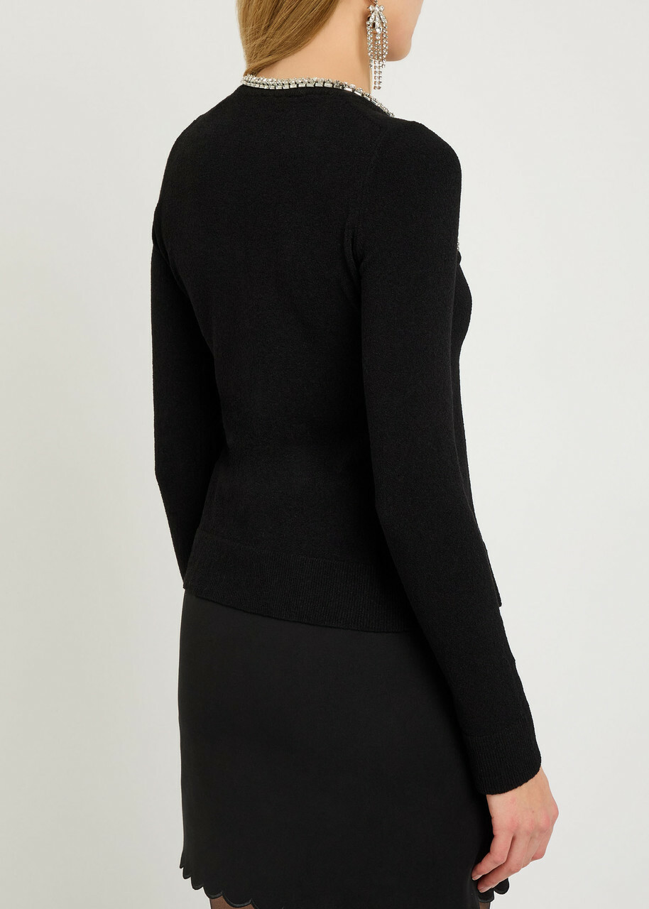Rabanne Embellished Open-front Cardigan Black
