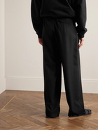 The Row - Rufus Wide-Leg Pleated Wool-Twill Trousers - Black