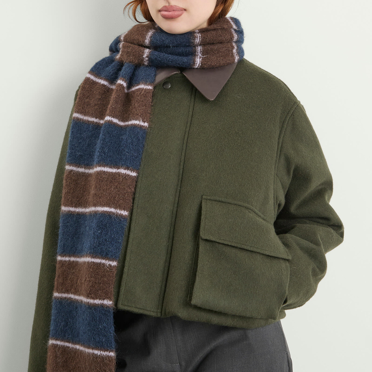 Samsøe Samsøe Women's Sajeanne Stripe Scarf in Black Coffee Stripe 