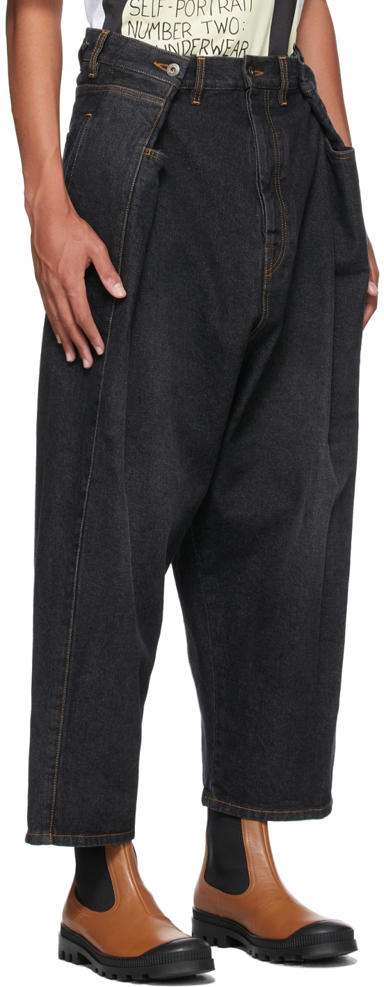 Loewe Black Cropped Low Crotch Jeans Loewe