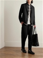 Alex Mill - Slim-Fit Pleated Wool-Blend Gabardine Suit Trousers - Black