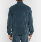 Off-White - Logo-Intarsia Cotton-Blend Velour Track Jacket - Men - Blue