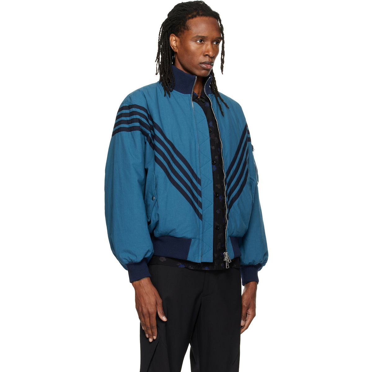 Stefan Cooke Blue Chevron Tanker Jacket