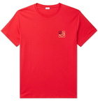 Loewe - Logo-Embroidered Cotton-Jersey T-Shirt - Red