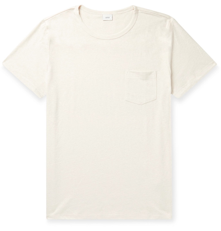 Photo: Onia - Chad Linen-Blend Jersey T-Shirt - Neutrals