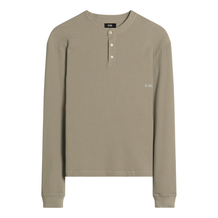 Photo: END. Men's Recruit Henley in Khaki