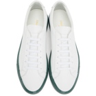 Common Projects White and Green Shiny Sole Achilles Low Sneakers