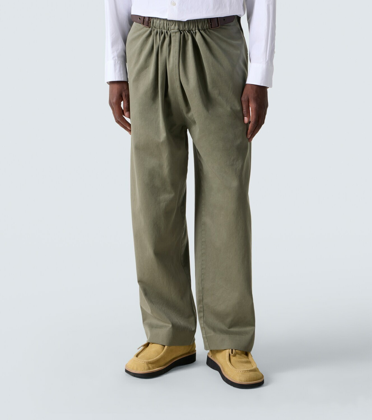 Loewe Belted cotton straight pants Loewe