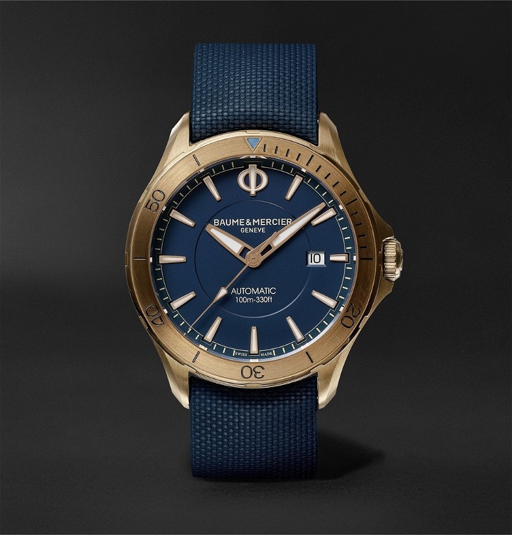 Photo: Baume & Mercier - Clifton Club 42mm Automatic Bronze and Rubber Watch - Blue