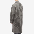 Dries Van Noten Men's Rankle Pattern Wool Coat in Grey