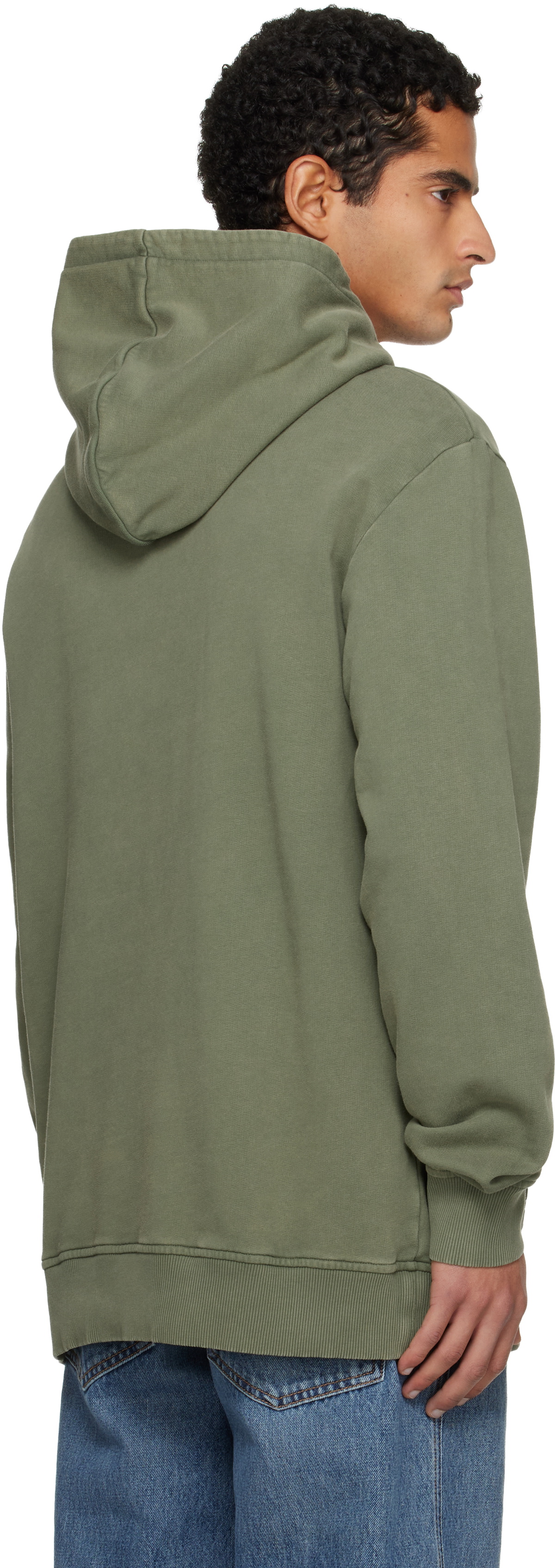 Balmain Khaki Vintage 'Balmain' Embroidered Hoodie