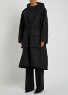 High Polonaise Hooded Cotton-blend Parka Black