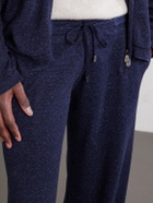 PIACENZA 1733 - Straight-Leg Silk and Linen-Blend Drawstring Sweatpants - Blue