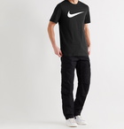 NIKE - Logo-Print Cotton-Blend Jersey T-Shirt - Black