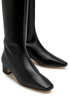 Manolo Blahnik Gore Leather Over-the-knee Boots Black