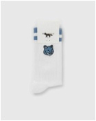 Maison Kitsune Bold Fox Head Sporty Socks Blue - Mens - Socks