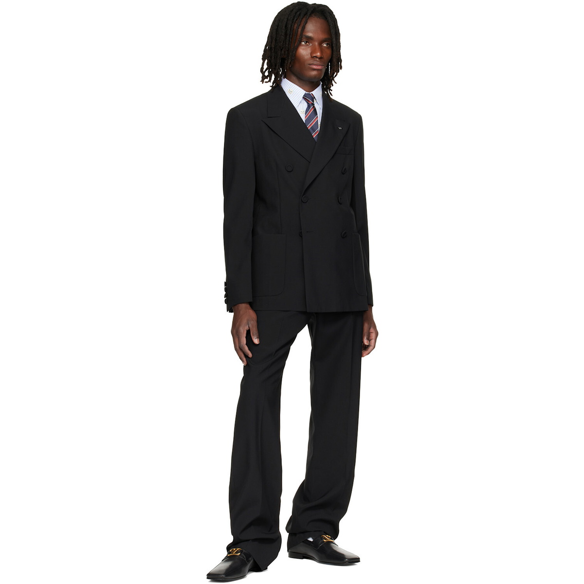 Valentino Black Double-Breasted Wool Blazer