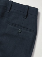 Giuliva Heritage - Umberto Pleated Herringbone Virgin Wool Suit Trousers - Blue