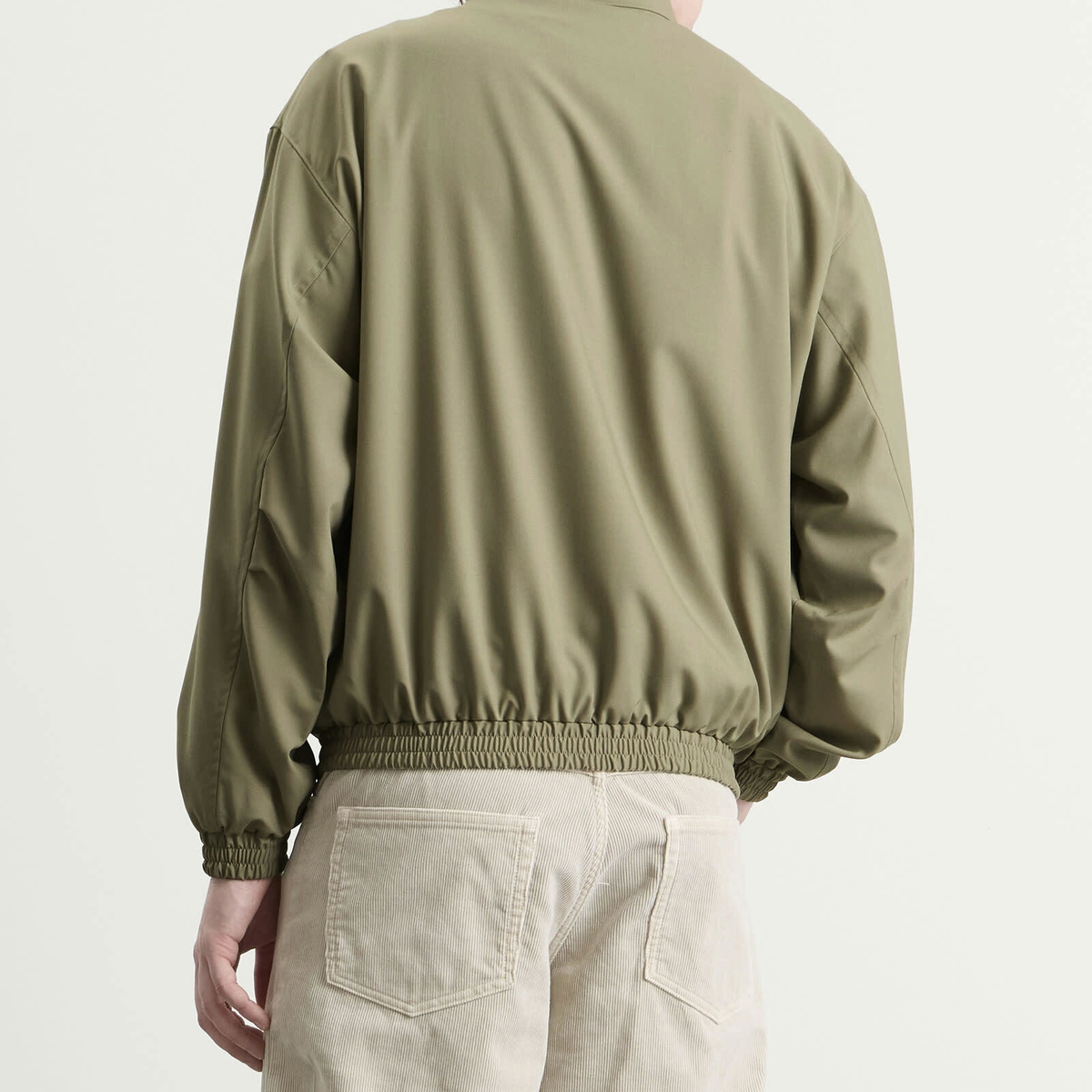 Auralee Men's Tropical Wool Zip Blouson in Light Khaki Auralee