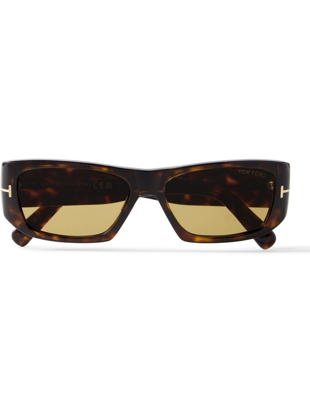 Photo: TOM FORD - Rectanglar-Frame Tortoiseshell Acetate Sunglasses