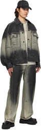 Feng Chen Wang Black Gradient Denim Jacket
