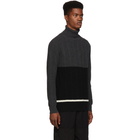 Comme des Garcons Homme Black and Grey Wool Turtleneck