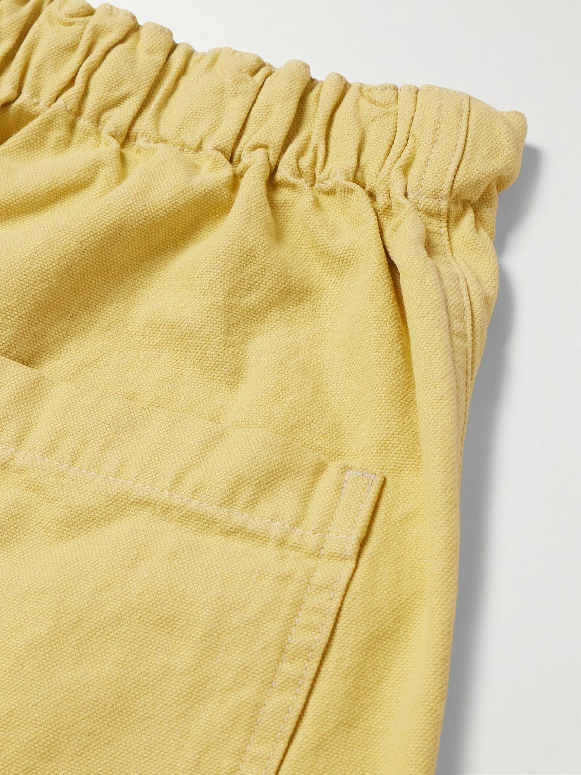 KAPITAL - Easy Straight-Leg Cotton-Twill Drawstring Shorts - Yellow