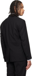 Hugo Black Double-Breasted Wool-Blend Twill Blazer