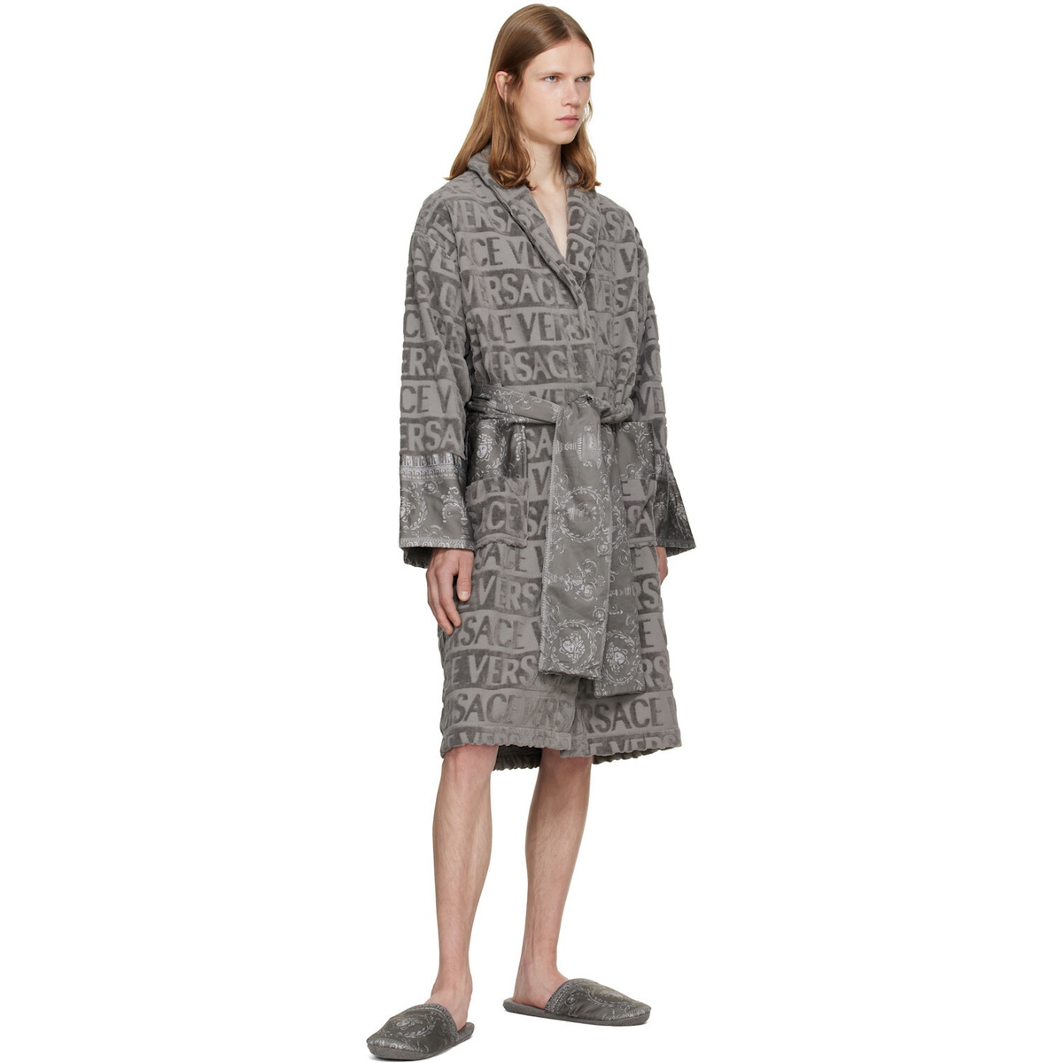 Versace Gray 'I Heart Baroque' Bathrobe