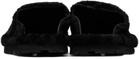 Dries Van Noten Black Shearling Slippers