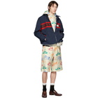 Gucci Off-White and Multicolor Linen Disney Edition Shorts