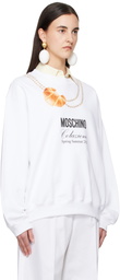 Moschino White 'Moschino' Breakfast Sweatshirt