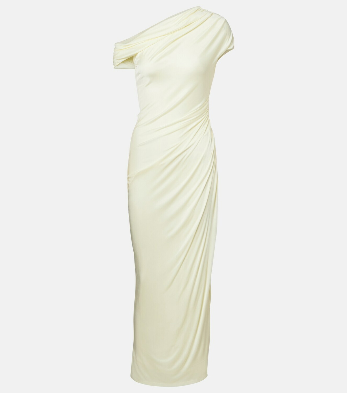 Galvan Draped one-shoulder midi dress